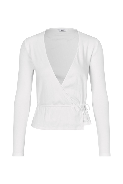 ENALLY LS WRAP TEE WHITE